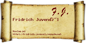 Fridrich Juvenál névjegykártya